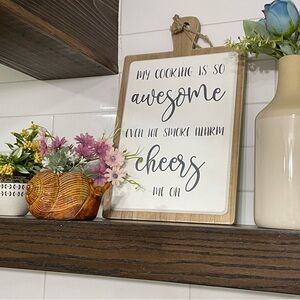Wooden Kitchen Sign with Humorous Quote